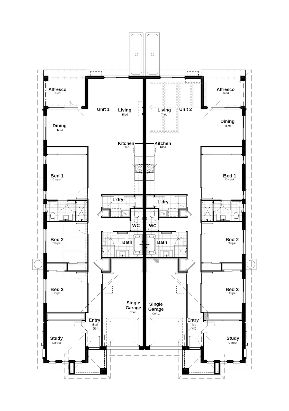 Duplex Investment Property in Bellbird, NSW (5% Yield) | Aus Investment Properties - Floor Plan 1