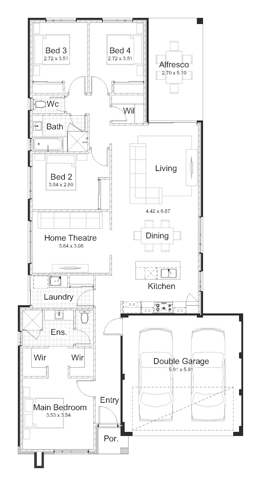 House and Land Investment Property in Henley Brook, WA | Aus Investment Properties - Floor Plan 1